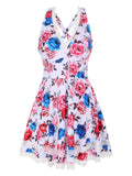[Plus Size] Retro Floral One-Piece Swimsuit