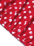 [US Warehouse] Red 1940s Polka Dot Strap One-Piece Swimsuit