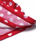 Red 1940s Polka Dot Strap One-Piece Swimsuit