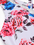 [Plus Size] Retro Floral One-Piece Swimsuit