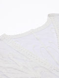 White Butterfly Embroidered Lace Cover Up