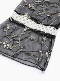 Black Floral Embroidered Ruffle Cover Up