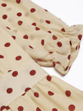 Apricot 1940s Polka Dot Vintage Dress