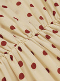 Apricot 1940s Polka Dot Vintage Dress
