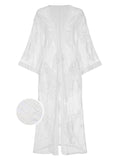 White Butterfly Embroidered Lace Cover Up