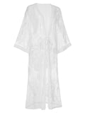 White Butterfly Embroidered Lace Cover Up