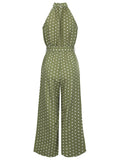 1930s Polka Dot Belt Jumpsuit