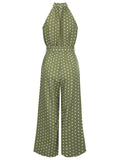1950s Polka Dot Belt Jumpsuit