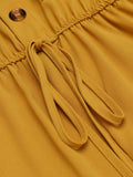 Yellow 1950s Solid Strap Romper