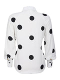 Retro Polka Dots Tie-Up Blouse