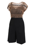Polka Dot Lace Boat Neckline Romper