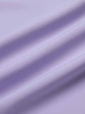2PCS Purple Ploka Dots Sleeve Blouse & Solid Pants