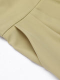 2PCS 1950s Ruffled Blouse & Solid Suspender Pants