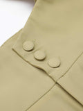 2PCS 1950s Ruffled Blouse & Solid Suspender Pants
