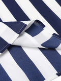 Navy Blue Stripe Sleeveless Blouse