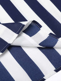 Navy Blue Stripe Sleeveless Blouse