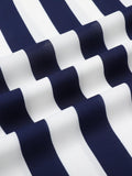 Navy Blue Stripe Sleeveless Blouse