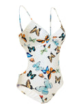 [US Warehouse] Butterflys Strap One-piece Swimsuit & Cover-up Skirt