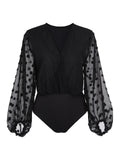 1950s Lace Lantern Sleeve Bodysuit
