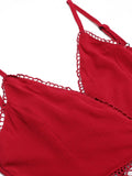 Red 1950s Solid Strap Vintage Jumpsuit