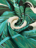 Green Banana Leaves Strap Lace-up Vintage Dress