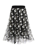 White Butterfly Black Mesh Skirt