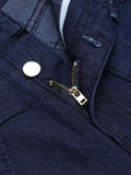 Dark Blue Bow Belt Flare Jeans