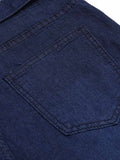 Dark Blue Bow Belt Flare Jeans