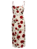 1960s Rose Suspender Pencil Dress