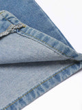 Blue 1960s Button Denim Skirt