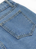 Blue 1960s Button Denim Skirt