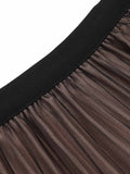 Khaki 1950s Black Mesh Vintage Skirt