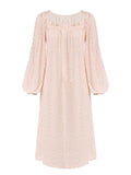 Pink 1960s Puff Sleeves Knitted Nightgown