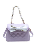 Retro Bowknot Pearl Solid Shoulder Bag