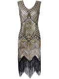 [US Warehouse] Champagne 1920s Sequined Flapper Dress