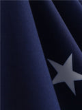 Navy 1950s Halter Stripes Flag Dress