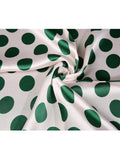 Green Vintage Polka Dot Square Scarf