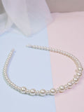 Retro White Pearls Headband