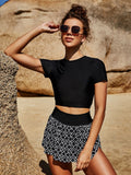 2PCS Retro Black Cut-Out Bikini Set