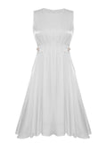 White 1950s Pleated Vintage Dress