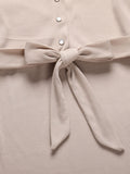 1960s Chelsea Collar Button Solid Dress