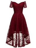 1950s Off-shoulder Floral Lace Dress