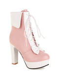 Christmas Pointed Toe Side Zip High Heel Low Boots