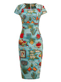 1960s Comics Vintage Pencil Dress