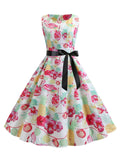 1950s Floral Butterfly Belt Dress