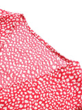 Red V-Neck Cheetah Bodysuit