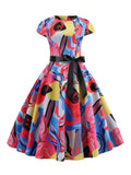 1950s Patchwork Butterfly Belt Dress