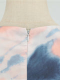 Nude Tie Dye Bow Triangle Dress