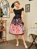 Black 1950s Butterfly Swing Dress