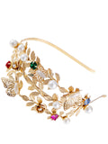 Christmas Butterfly Alloy Imitation Pearl Hairband